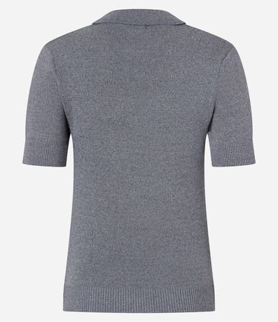Blusa en Tejido de Punto con Mangas Cortas Cremallera en el Cuello 9