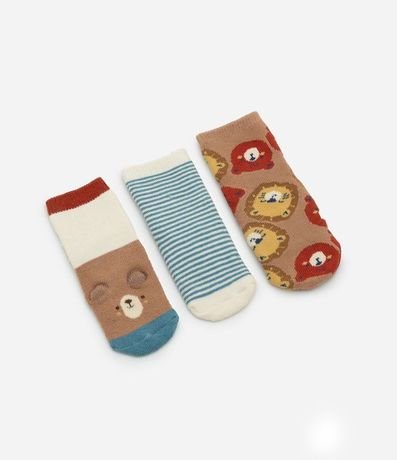 Kit 03 Medias con Estampado de Animalitos -  Talle 0 a 12 meses 1