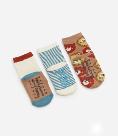 Kit 03 Medias con Estampado de Animalitos -  Talle 0 a 12 meses 2