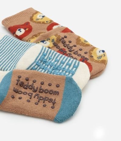 Kit 03 Medias con Estampado de Animalitos -  Talle 0 a 12 meses 3