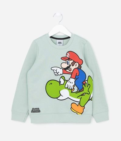 Buzo Infantil en Algodón Calentito con Estampa Mario e Yoshi - Talle 2 a 10 años