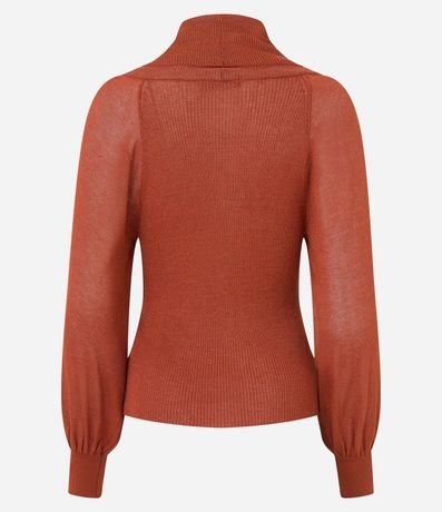 Blusa en Punto con Cuello Alto Boba y Detalle en Hilo Metalizado 8