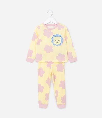 Pijama Largo Infantil con Estampado Floral - Talle 2 a 4 años