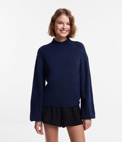 Suéter Corto en Punto con Cuello Alto 5