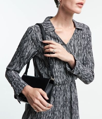 Vestido Chemise en Crepé con Lazo en la Cintura y Estampa Abstracta 5