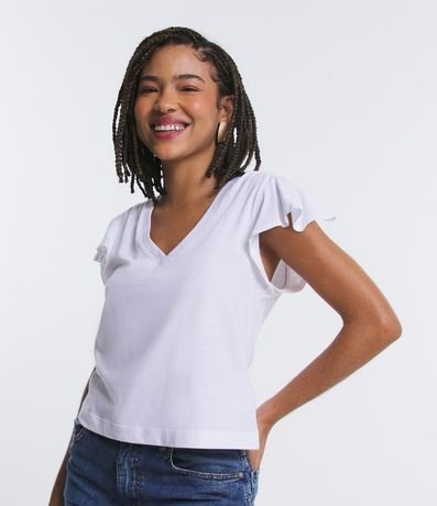 Blusa en Media Malla con Escote V y Mangas Anchas 1