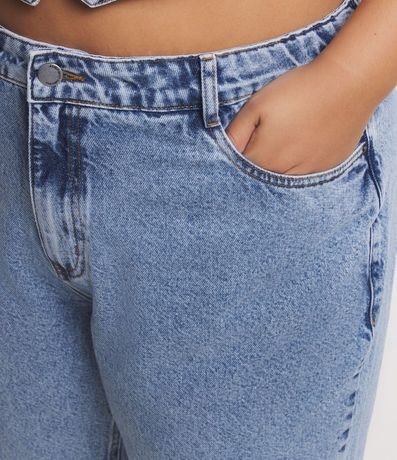 Pantalón Recto en Jeans Jaspeado y Abertura en Bajo Curve & Plus Size 4