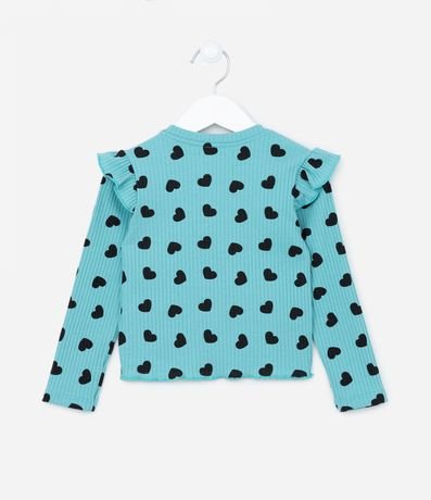 Blusa Acanalada Infantil con Estampado de Corazones - Talle 1 a 5 años 2