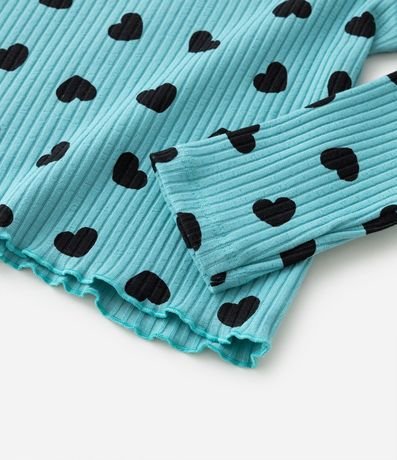 Blusa Acanalada Infantil con Estampado de Corazones - Talle 1 a 5 años 4