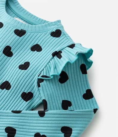 Blusa Acanalada Infantil con Estampado de Corazones - Talle 1 a 5 años 5