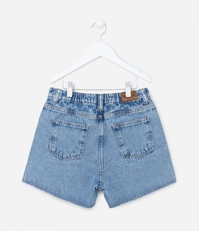 Short Infantil en Jeans Cintura Alta con Estrellas de Strass - Talle 5 a 14 años 2