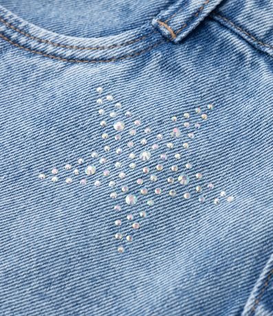 Short Infantil en Jeans Cintura Alta con Estrellas de Strass - Talle 5 a 14 años 4