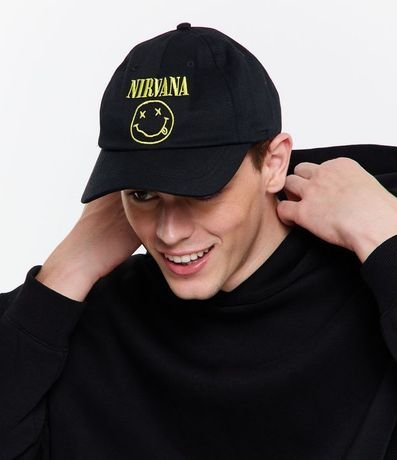 Gorra Visera Curva con Bordado de la Banda Nirvana