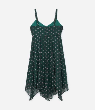 Vestido Midi de Chiffon con Estampa Floral y Volados Asimétricos Curve & Plus Size 6