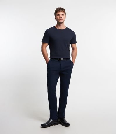 Pantalón Slim en Sarga Sastrería con Bolsillos
