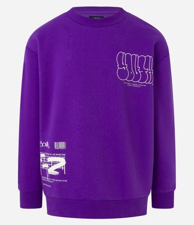 Buzo Relaxed en Algodón con Estampa Youth 5