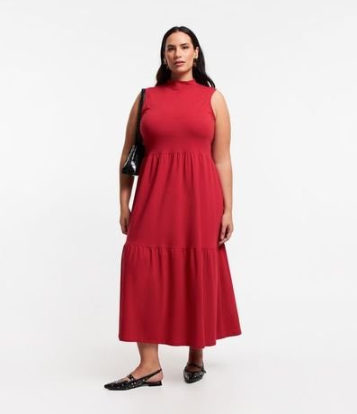 Vestido Midi en Media Malla con Volados en el Bajo Curve & Plus Size 1
