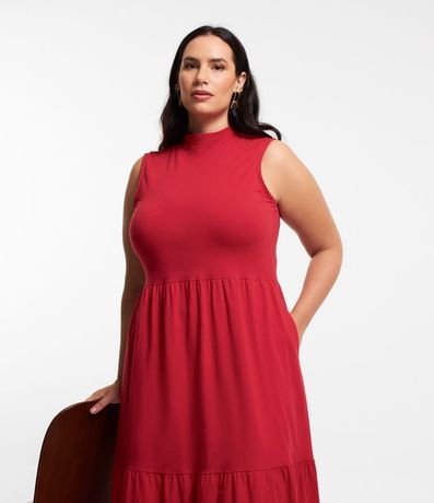 Vestido Midi en Media Malla con Volados en el Bajo Curve & Plus Size 2