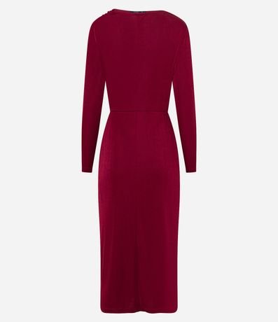 Vestido en Malla Polyvelour con Cuello Degagê y Detalle Pliegado 8