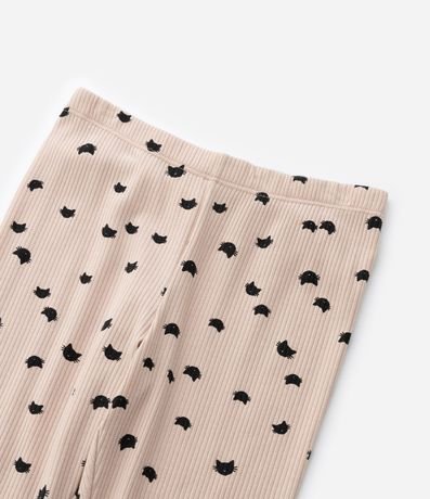 Pantalón Legging Infantil Acanalada con Estampa de Gatitos - Talle 5 a 14 años 5