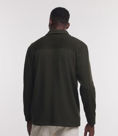 Buzo en Media malla Acanalada con Botones en el Cuello 4