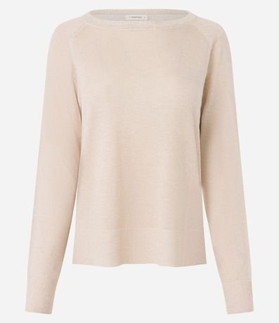 Suéter Amplio de Punto con Cuello Redondo 5