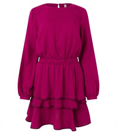 Vestido Corto en Viscosa con Volados en la Pollera 6