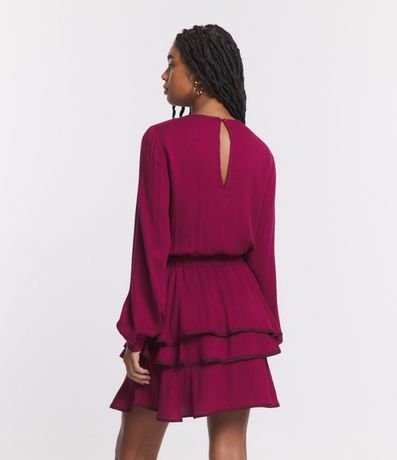 Vestido Corto en Viscosa con Volados en la Pollera 3