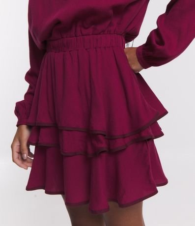 Vestido Corto en Viscosa con Volados en la Pollera 5