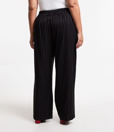 Pantalón Wide Leg Raya de Tiza con Hebillas Laterales Curve & Plus Size 3