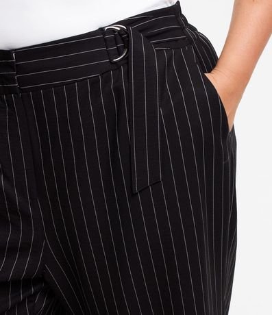 Pantalón Wide Leg Raya de Tiza con Hebillas Laterales Curve & Plus Size 4