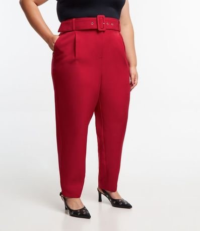 Pantalón Carrot en Crepé con Cinturón Curve & Plus Size 2