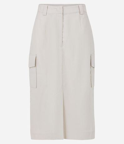 Pollera Midi Sastrería en Viscosa con Bolsillos Laterales 5