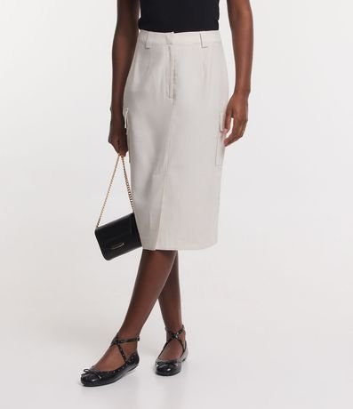 Pollera Midi Sastrería en Viscosa con Bolsillos Laterales 2