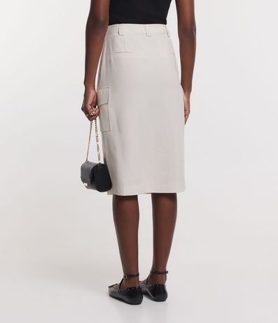 Pollera Midi Sastrería en Viscosa con Bolsillos Laterales 3