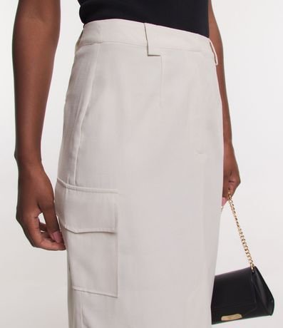 Pollera Midi Sastrería en Viscosa con Bolsillos Laterales 4