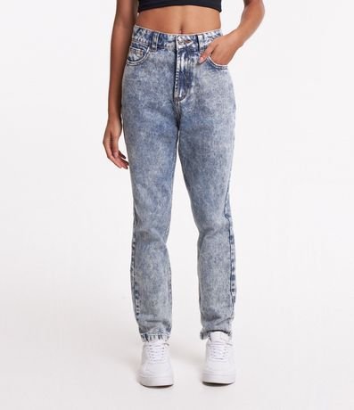 Pantalón Mom en Jeans Desteñido con Bolsillos 2