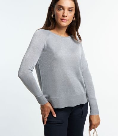 Suéter en Punto con Puños y Bajo Acanelados