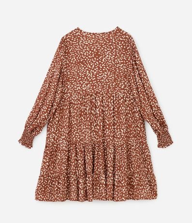 Vestido Amplio Manga Larga con Estampa de Lunares Irregulares Curve & Plus Size 7