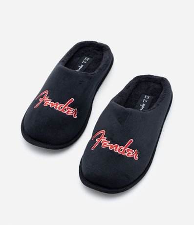 Pantufla con Forro Peluche y Bordado Fender 4