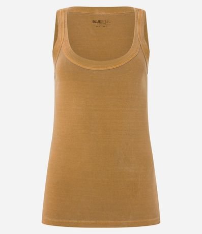 Blusa Musculosa en Rib con Escote U 6