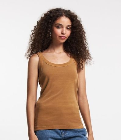 Blusa Musculosa en Rib con Escote U 5