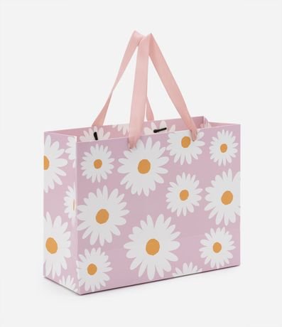 Embalaje de Regalo Mediana con Estampado en Margaritas Incluye Tarjeta