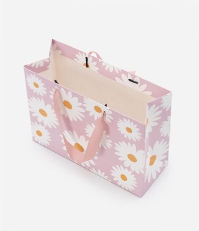 Embalaje de Regalo Mediana con Estampado en Margaritas Incluye Tarjeta 3
