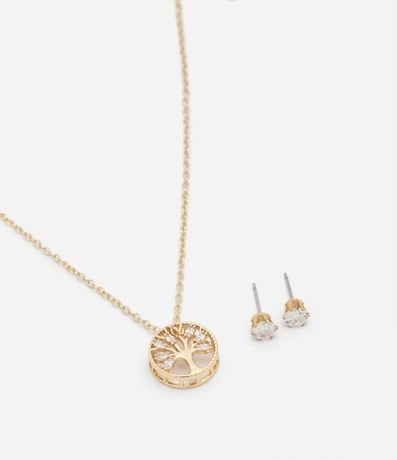 Conjunto Caravana y Collar con Colgante da Árbol de la Vida y Punto de Luz 2