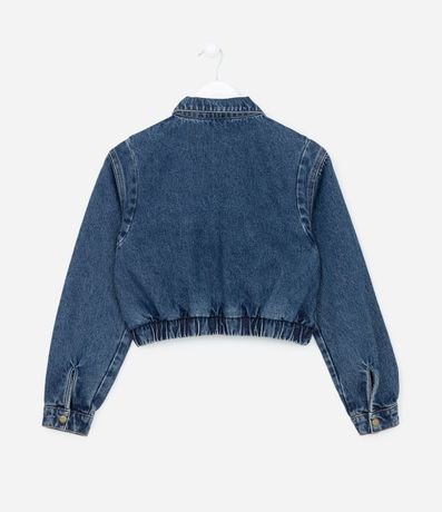 Campera Bomber Infantil en Jeans con Botones por Presión - Talle 5 a 14 años 2