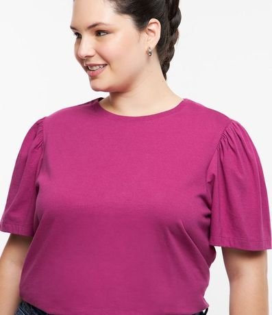 Blusa en Algodón con Manga Abullonada Curve & Plus Size 4