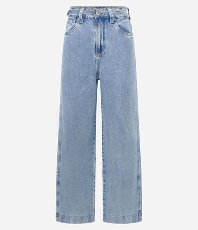 Pantalón Wide Leg en Jeans con Cinturón 5