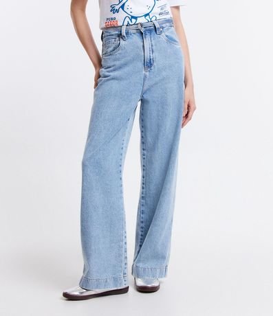 Pantalón Wide Leg en Jeans con Cinturón 2