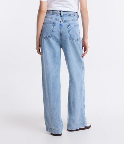 Pantalón Wide Leg en Jeans con Cinturón 3